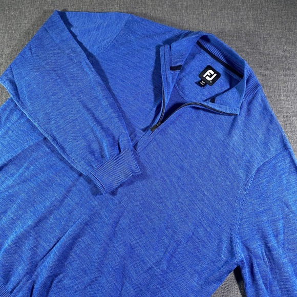 FootJoy Mens Golf 1/4 Zip Pullover Sweater Blue Long Sleeve - Picture 1 of 9